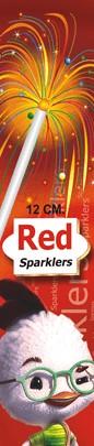 12 CM. DELUXE RED SPARKLERS